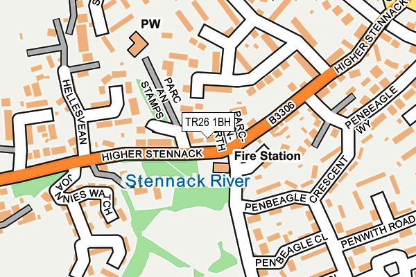 TR26 1BH map - OS OpenMap – Local (Ordnance Survey)