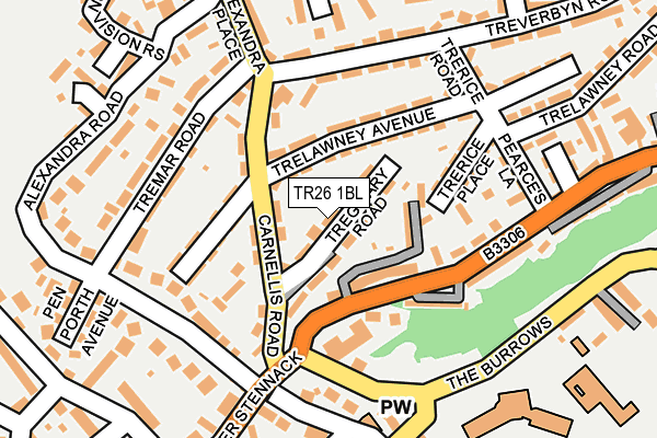 TR26 1BL map - OS OpenMap – Local (Ordnance Survey)