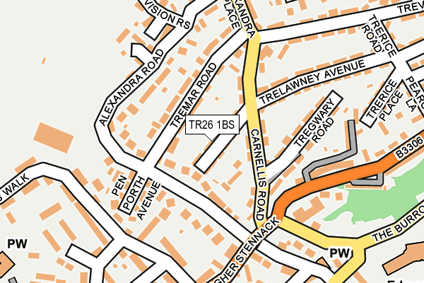 TR26 1BS map - OS OpenMap – Local (Ordnance Survey)