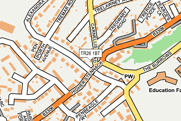 TR26 1BT map - OS OpenMap – Local (Ordnance Survey)
