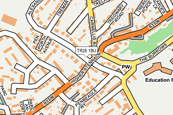 TR26 1BU map - OS OpenMap – Local (Ordnance Survey)