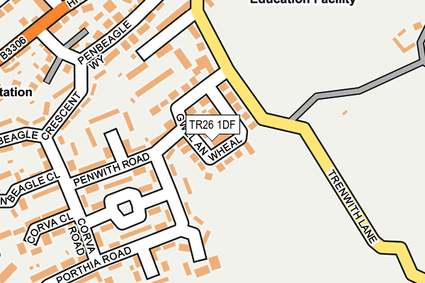 TR26 1DF map - OS OpenMap – Local (Ordnance Survey)