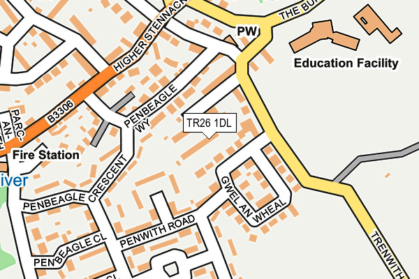 TR26 1DL map - OS OpenMap – Local (Ordnance Survey)
