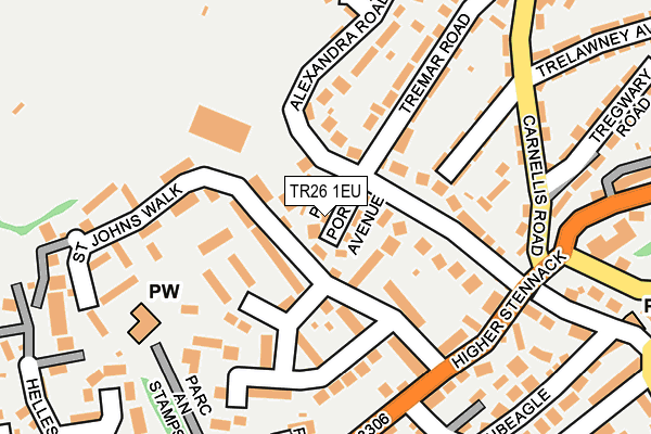 TR26 1EU map - OS OpenMap – Local (Ordnance Survey)
