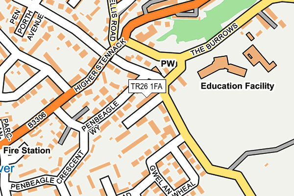 TR26 1FA map - OS OpenMap – Local (Ordnance Survey)