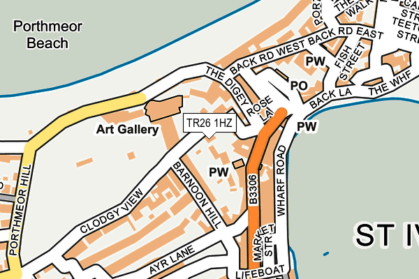 TR26 1HZ map - OS OpenMap – Local (Ordnance Survey)