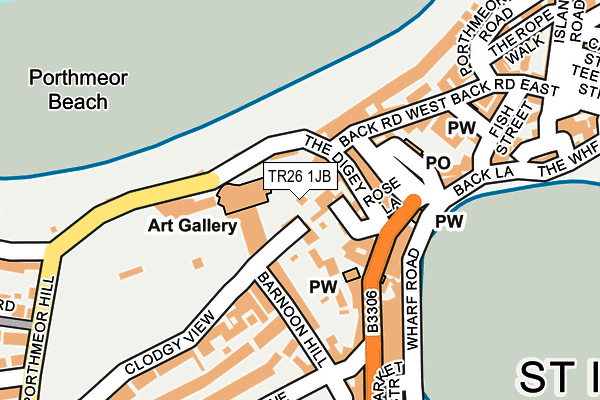 TR26 1JB map - OS OpenMap – Local (Ordnance Survey)