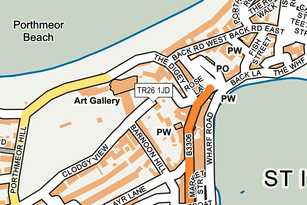 TR26 1JD map - OS OpenMap – Local (Ordnance Survey)