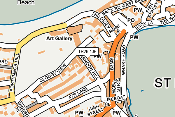 TR26 1JE map - OS OpenMap – Local (Ordnance Survey)