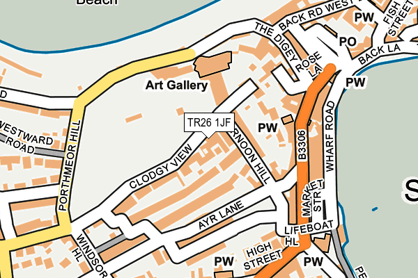 TR26 1JF map - OS OpenMap – Local (Ordnance Survey)