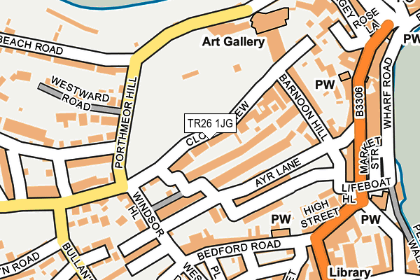 TR26 1JG map - OS OpenMap – Local (Ordnance Survey)