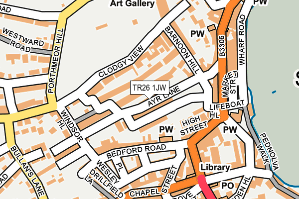 TR26 1JW map - OS OpenMap – Local (Ordnance Survey)