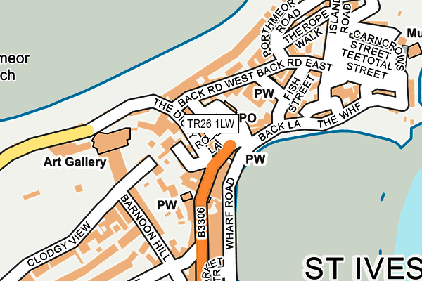 TR26 1LW map - OS OpenMap – Local (Ordnance Survey)