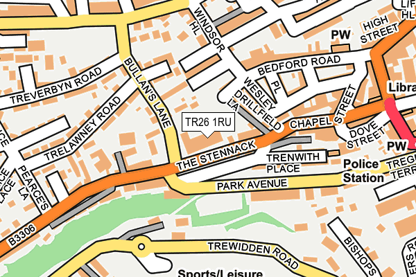 TR26 1RU map - OS OpenMap – Local (Ordnance Survey)