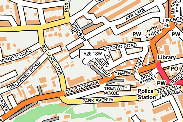 TR26 1SW map - OS OpenMap – Local (Ordnance Survey)