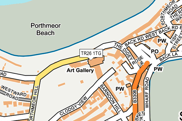 TR26 1TG map - OS OpenMap – Local (Ordnance Survey)