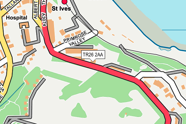 TR26 2AA map - OS OpenMap – Local (Ordnance Survey)