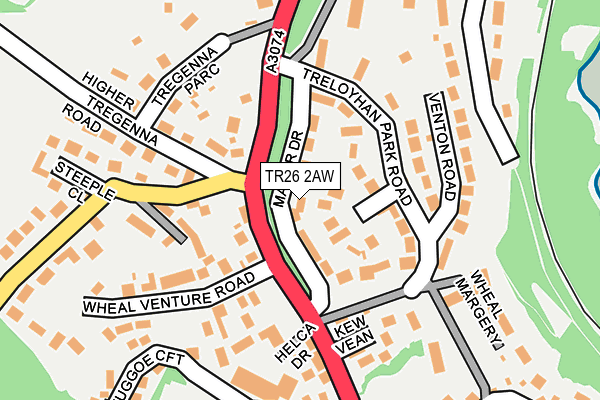 TR26 2AW map - OS OpenMap – Local (Ordnance Survey)