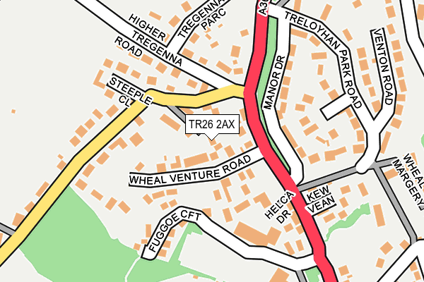 TR26 2AX map - OS OpenMap – Local (Ordnance Survey)