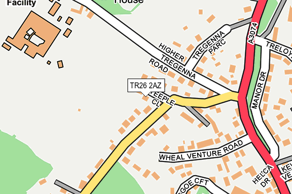TR26 2AZ map - OS OpenMap – Local (Ordnance Survey)