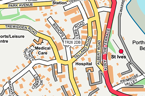 TR26 2DB map - OS OpenMap – Local (Ordnance Survey)