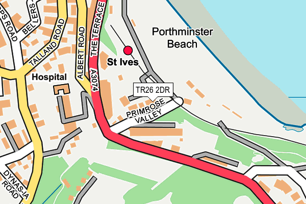 TR26 2DR map - OS OpenMap – Local (Ordnance Survey)