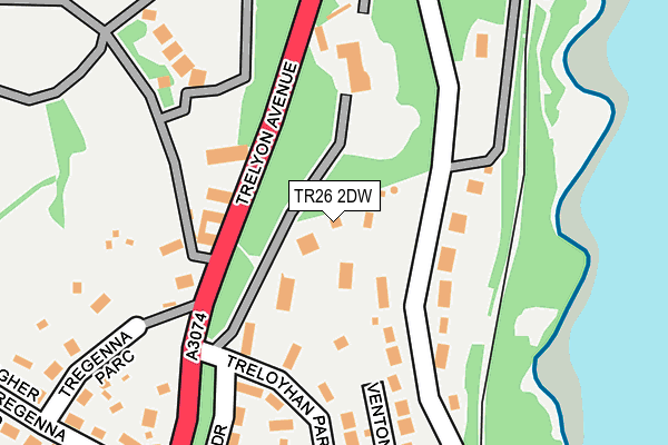 TR26 2DW map - OS OpenMap – Local (Ordnance Survey)