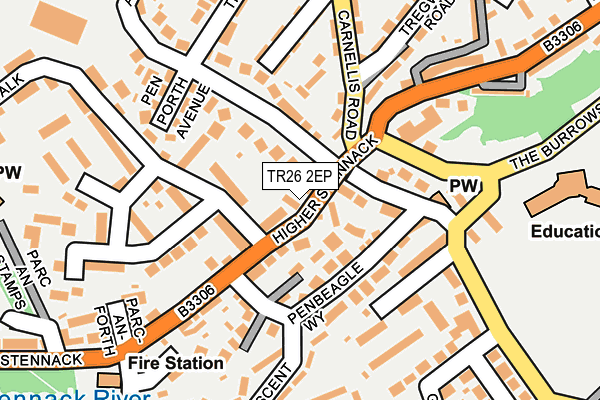 TR26 2EP map - OS OpenMap – Local (Ordnance Survey)
