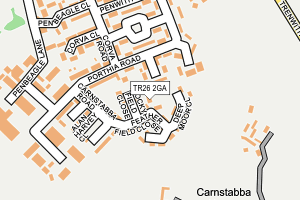 TR26 2GA map - OS OpenMap – Local (Ordnance Survey)