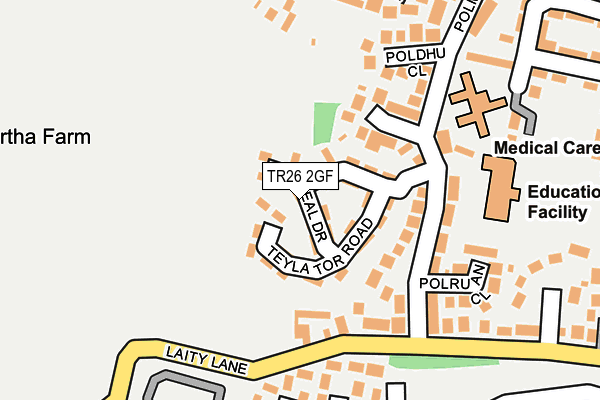 TR26 2GF map - OS OpenMap – Local (Ordnance Survey)