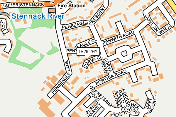 TR26 2HY map - OS OpenMap – Local (Ordnance Survey)