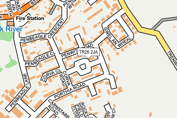 TR26 2JA map - OS OpenMap – Local (Ordnance Survey)