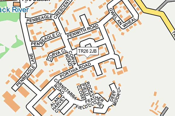 TR26 2JB map - OS OpenMap – Local (Ordnance Survey)