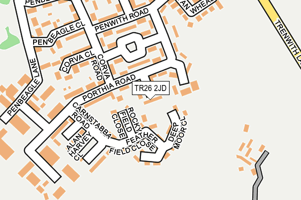 TR26 2JD map - OS OpenMap – Local (Ordnance Survey)