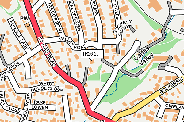 TR26 2JT map - OS OpenMap – Local (Ordnance Survey)