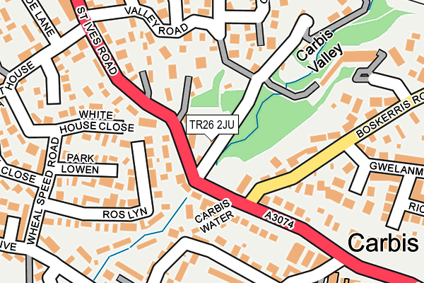 TR26 2JU map - OS OpenMap – Local (Ordnance Survey)