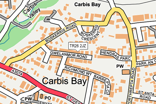 TR26 2JZ map - OS OpenMap – Local (Ordnance Survey)