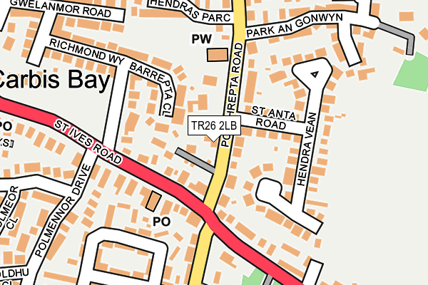 TR26 2LB map - OS OpenMap – Local (Ordnance Survey)