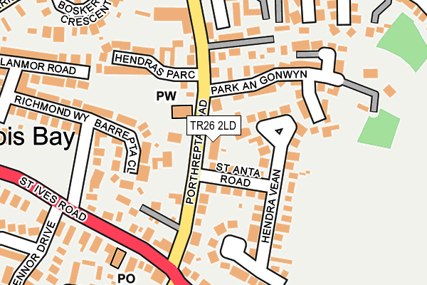 TR26 2LD map - OS OpenMap – Local (Ordnance Survey)