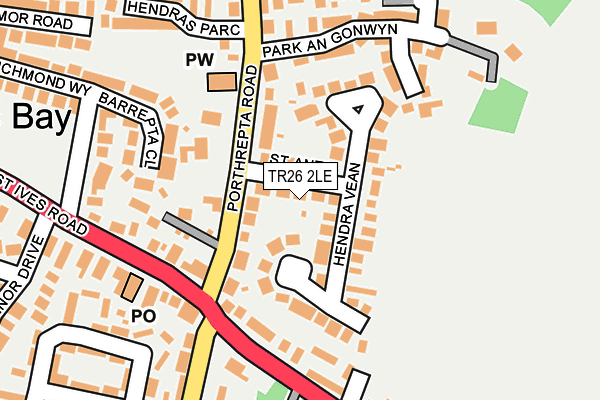 TR26 2LE map - OS OpenMap – Local (Ordnance Survey)