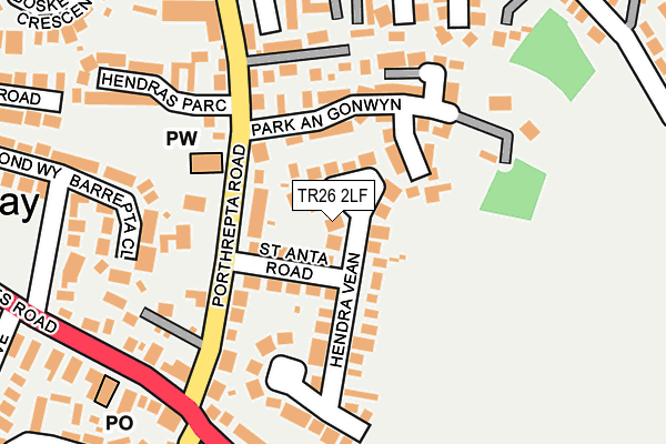 TR26 2LF map - OS OpenMap – Local (Ordnance Survey)