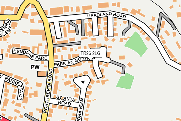 TR26 2LG map - OS OpenMap – Local (Ordnance Survey)