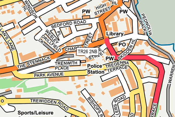 TR26 2NB map - OS OpenMap – Local (Ordnance Survey)