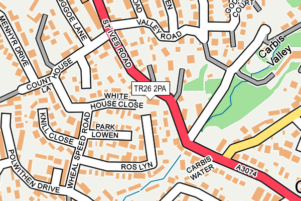 TR26 2PA map - OS OpenMap – Local (Ordnance Survey)