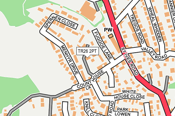 TR26 2PT map - OS OpenMap – Local (Ordnance Survey)