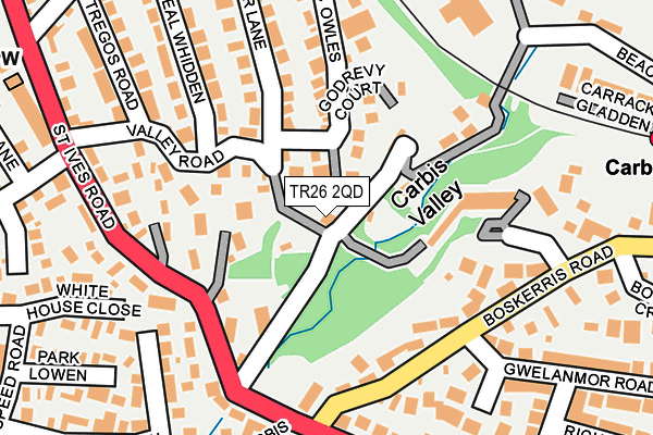 TR26 2QD map - OS OpenMap – Local (Ordnance Survey)