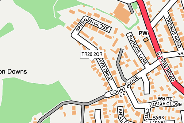 TR26 2QR map - OS OpenMap – Local (Ordnance Survey)