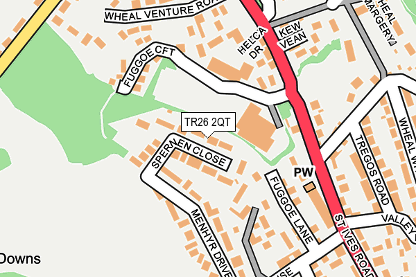 TR26 2QT map - OS OpenMap – Local (Ordnance Survey)