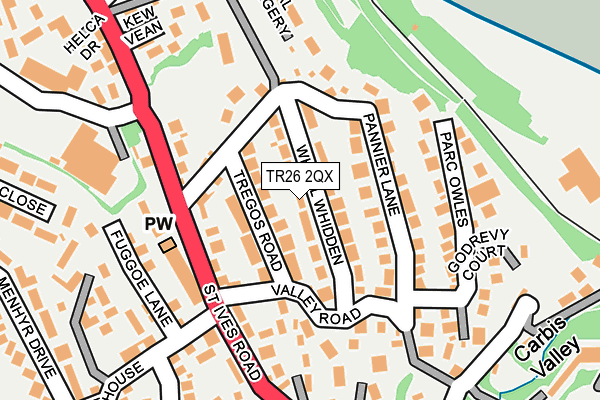 TR26 2QX map - OS OpenMap – Local (Ordnance Survey)