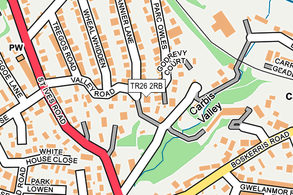 TR26 2RB map - OS OpenMap – Local (Ordnance Survey)